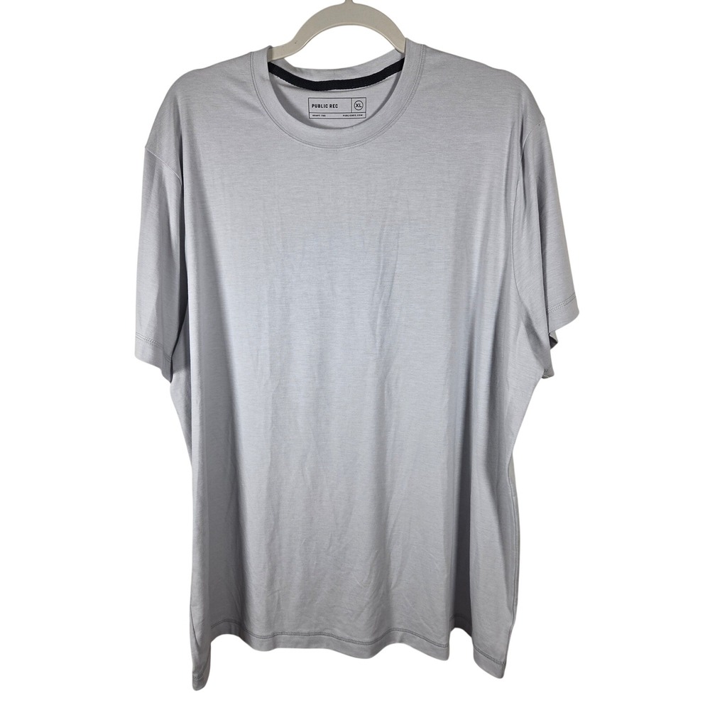 Public Rec Adapt Tee Mens XL Light Gray‎ Short Sleeve Crewneck Shirt Performance